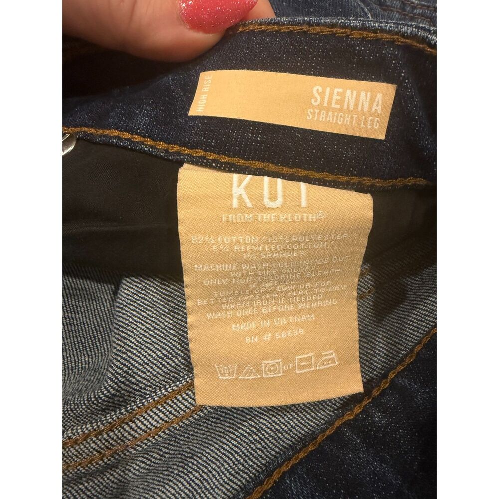 NWT KUT from the Kloth Sienna High Rise Straight Jean with Cuffed Bottom - Picture 6 of 7